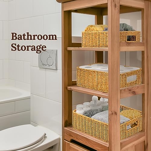 WeeNest Rectangular Wicker Storage Basket Set