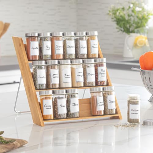 18 Jar Bamboo Compact Spice Organizer