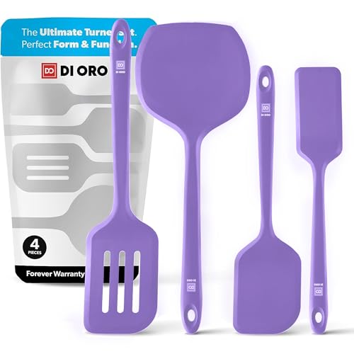 DI ORO Silicone Turner Spatula Set (Lavender)