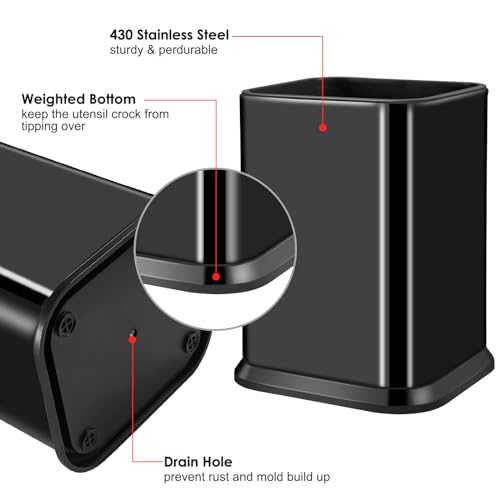 Stainless Steel Kitchen Utensil Holder for Countertop