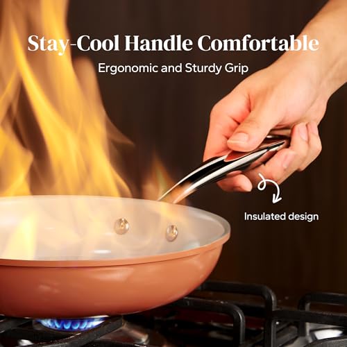 Non Stick Ceramic Frying Pan Set Nonstick Skillet Set 8 (Colorful / 8+9.5+11 Inch)