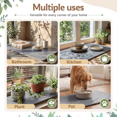 32" X 18" Extra Large Stone Dish Drying Mat for Kitchen (Gray / 32" x 18")