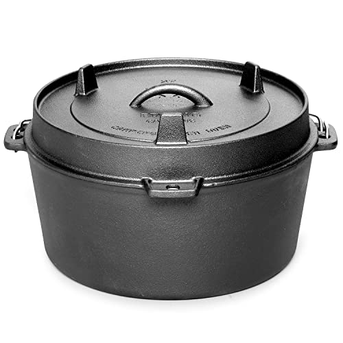 Pre Seasoned Cast Iron Camping Dutch Ovens (6QT)