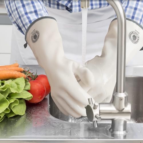 Silicone Oven Gloves (White Standard / 9/L)