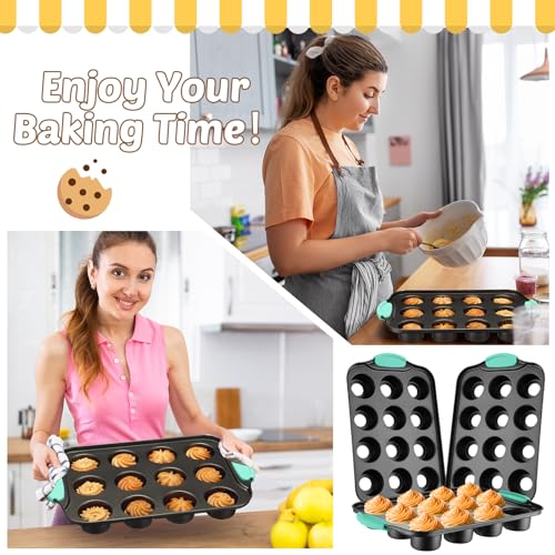 3 Pack Mini Cheesecake Pans Removable Bottom 12 Cavity