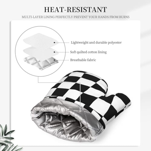 Oven Mitts and Pot Holders Sets Silicone Kitchen Mitts Potholders Heat Resistant 4Pcs Oven Gloves Hot Pads for Kitchen Baking Cooking BBQ Grilling