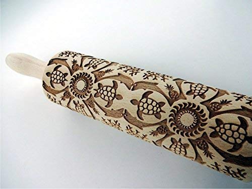 Embossing Rolling Pin Laser engraved rolling pin Gift for pottery and cookies by Algis Crafts