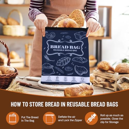 Bread Bags 2 Packs Bread Bags to Keep Fresh