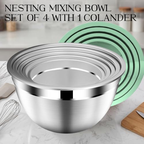 Mixing Bowls with Lids Set (9PCS Green)