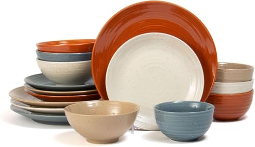 Speckled Stoneware Dinnerware Set for 4