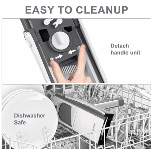 Safer Mandoline Slicer for Kitchen (GrayWhite)