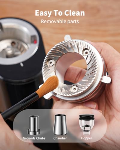64mm Flat Burr Coffee Grinder (Black)