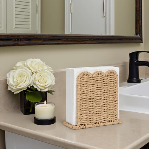 Scalloped Edge Napkin Holder for Table Home Farmhouse Decor Standing 151501