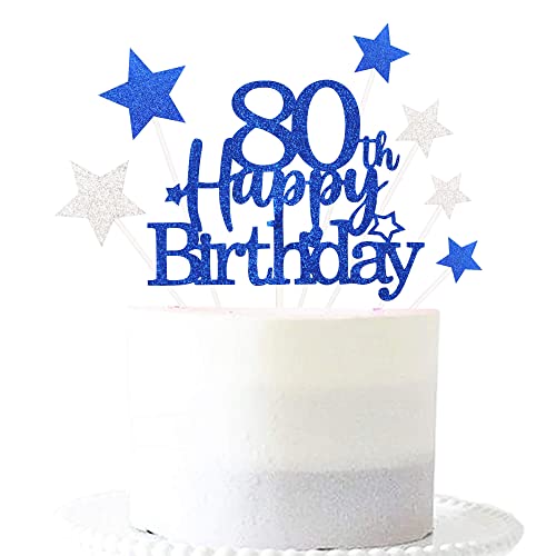 Glittery Cake Topper with Star Birthday Party Supplies