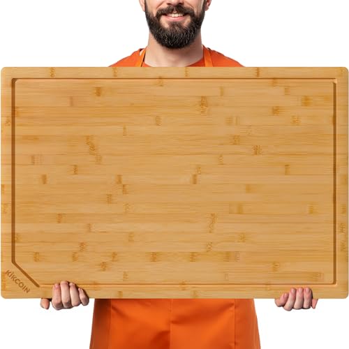 30”×20” Bamboo Cutting Boards for Kitchen (Natural / 30"L x 20"W)