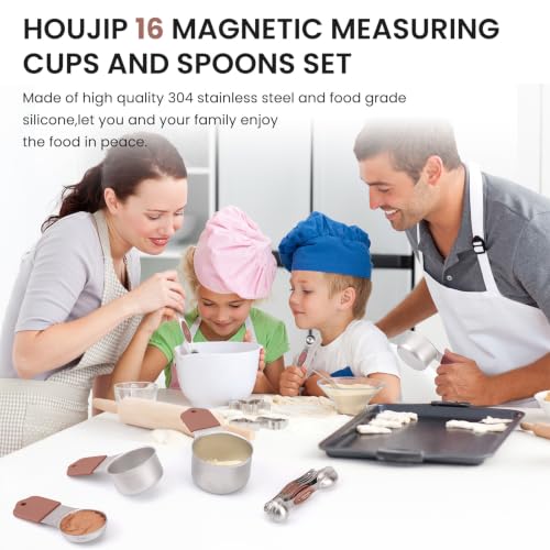Magnetic Measuring Cups and Spoons Set (Mocha Brown)