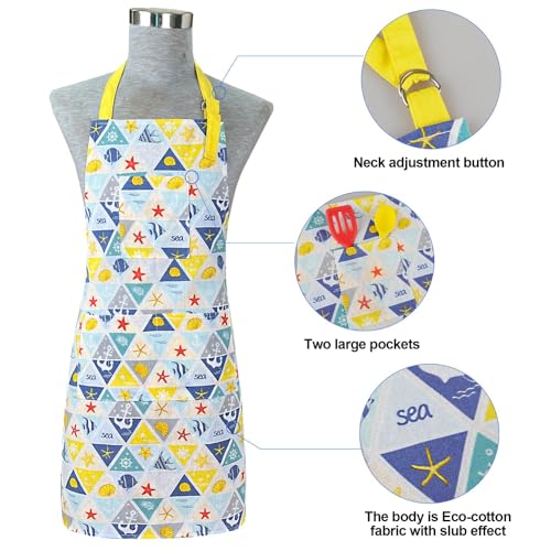 Oven Mitts and Pot Holders with Chef Apron (Sea Fish)