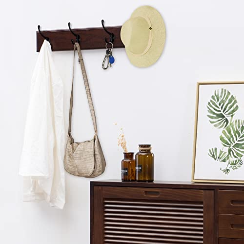 10 Pack Heavy Duty Dual Coat Hooks Wall Mounted with 40 Screws Retro Double Hooks Utility Black Hooks for Coat