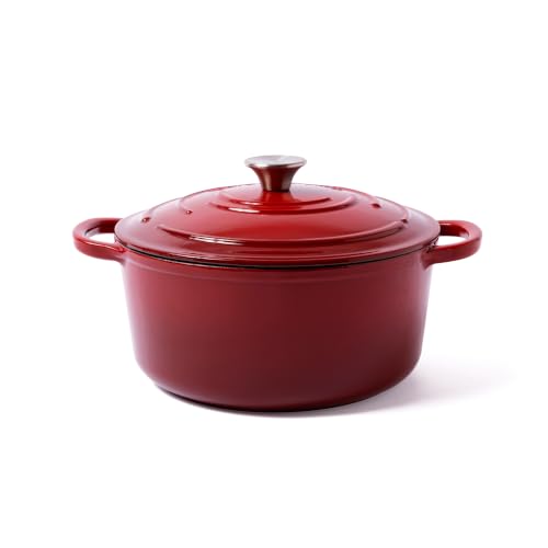 5.7 qt Enameled Cast Iron Dutch Oven Pot with Lid (Cabernet / 5.7 QT)
