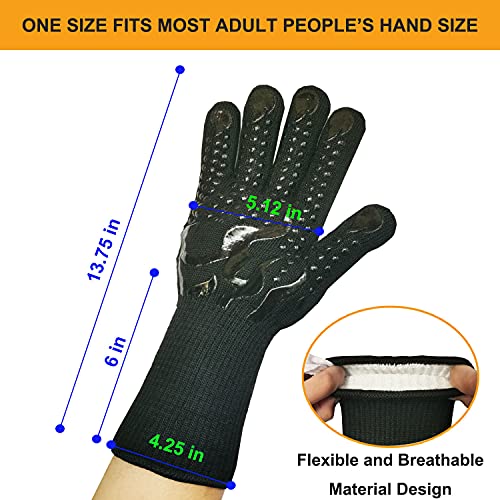 Oven Mitts Heat Resistant BBQ Gloves 1472 14Inch