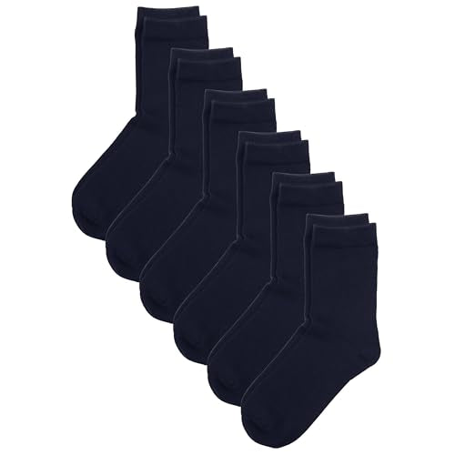Unisex Kids Boys Girls Soft Cotton School Socks Black White Navy