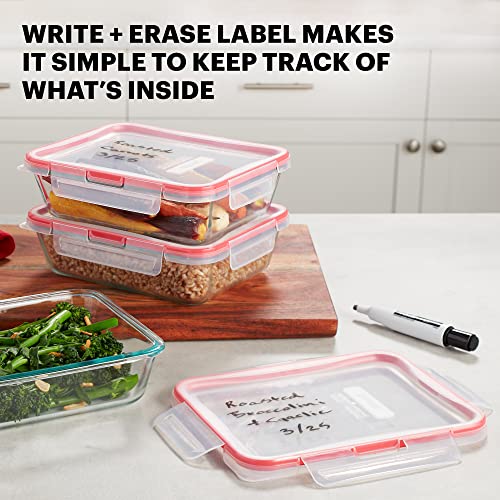 Freshlock (3-Pack, 6 Cup) Glass Food Storage Containers Set (3 Pack (6-Cup))