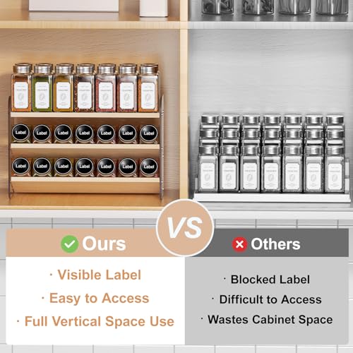 Wooden Spice Rack Organizer for Cabinet