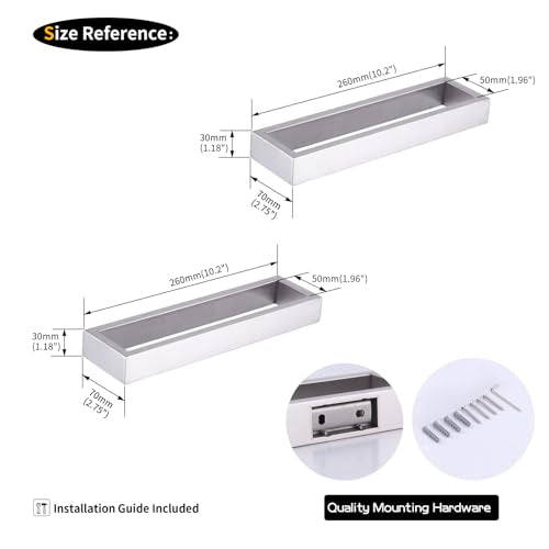 Modern Towel Holder Square Style Towel Hanger Towel Ring for Bathroom Wall Mount 2 Pack