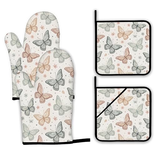 Abstract Daisy Flower Oven Mitts and Pot Holders