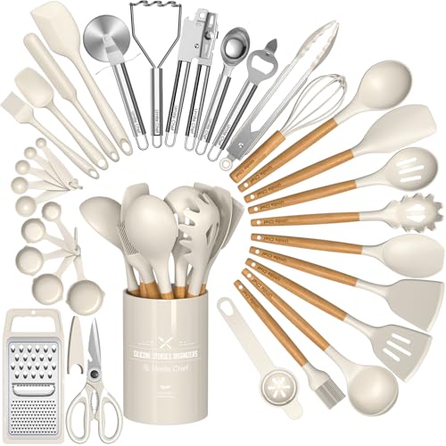 34Pcs Kitchen Utensils Set With Wooden Handle