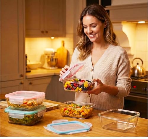 20 Pc Glass Food Storage Containers with Snap Lock Lids