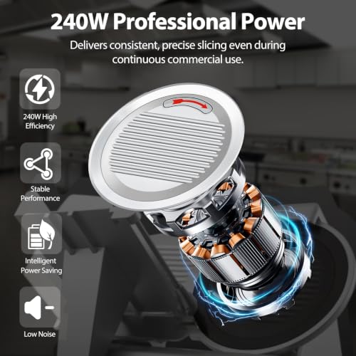 10 inch Commercial Meat Slicer 240W 0 (Silver / 10 inch)