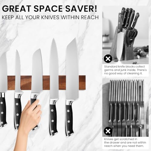 Magnetic Knife Strips (16 Inch / Light Wood)