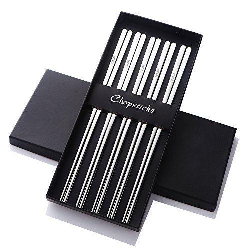 5 Pair Stainless Steel Chopsticks