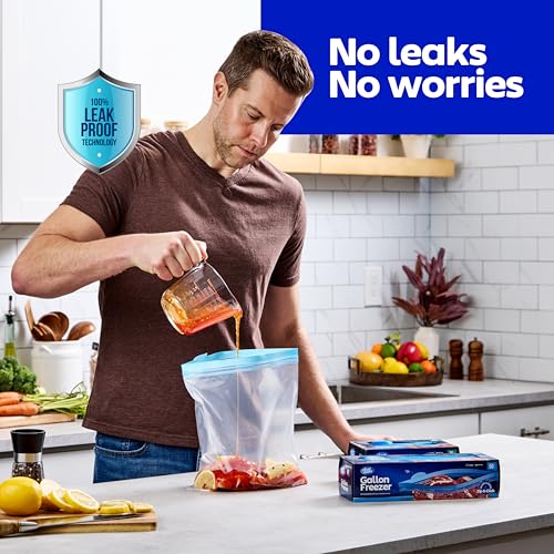 Freezer Quart Storage Bags With Zipper Top