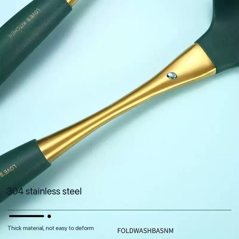 8 Piece Silicone Kitchen Utensil Set (Green & Gold)