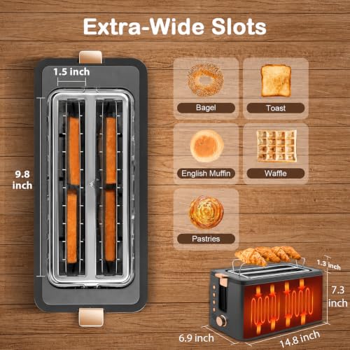 Toaster AUB Grey & Gold
