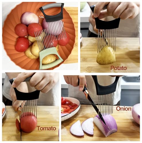 Onion Holder for Slicing Onion Slice Holder Kitchen Chopper Assistant Tool