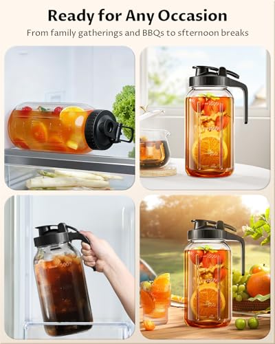 64 oz Mason Jar Pitcher with Lid