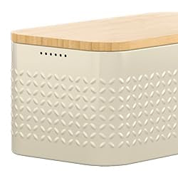 Metal bread box with linen bread US