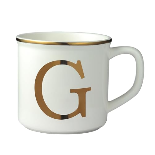 16 oz White Ceramic Coffee Mug with Initial Letters