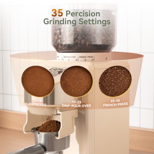 20 Bar Espresso Machine with Conical Burr Anti (Ivory Beige)
