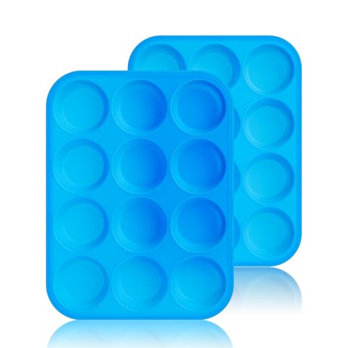 2Pack Silicone Muffin Pans with Metal Reinforced Frame