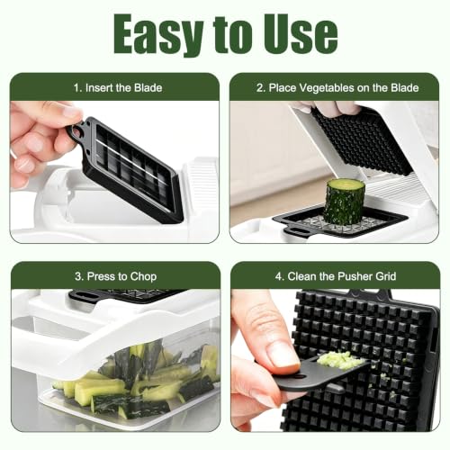 Vegetable Chopper Food Chopper with Container Onion Chopper 7 Blades