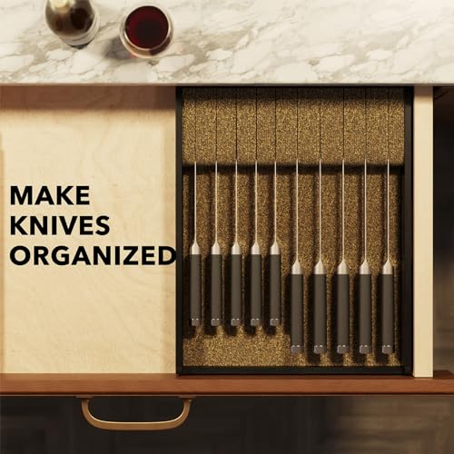 Large Knife Drawer Organizer Bamboo Insert Dock