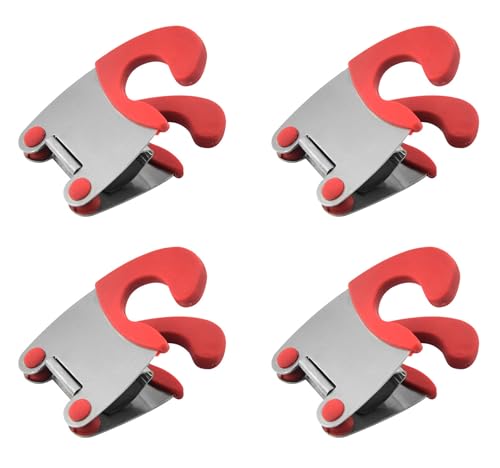 4 Pcs Utensil Pot Clips Silicone Spoon Rest Non