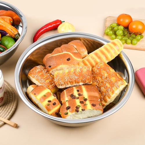 6 Pcs Stainless Steel Mixing Bowls Large for Salad (18 inch -6pcs)