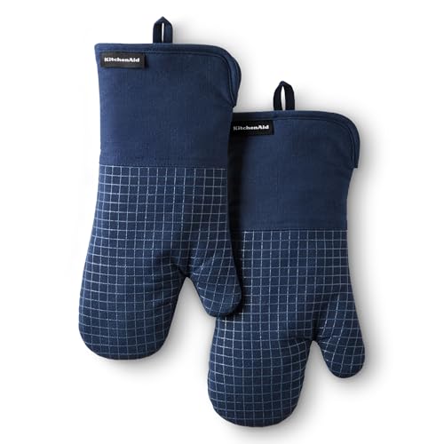 Gourmet Series Gridlines Oven Mitts 2 (Ink Blue)