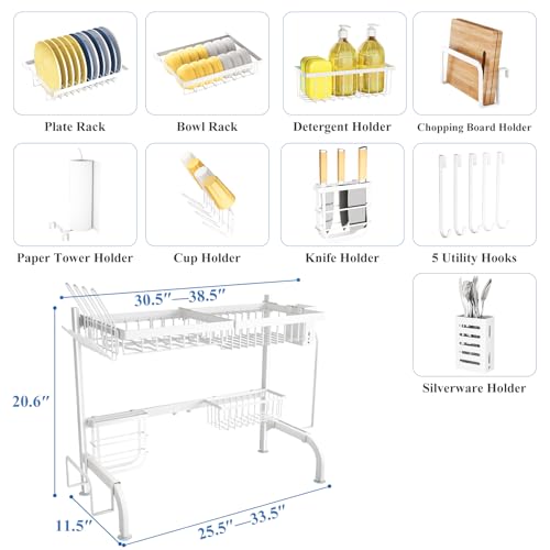 Over The Sink Dish Drying Rack (White)