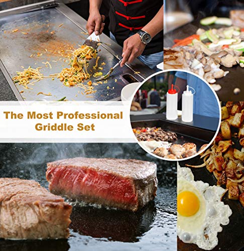 Heavy Duty Stainless Steel Grill Spatula Set for Grill Griddle Hibachi Flat Top Outdoor Cooking